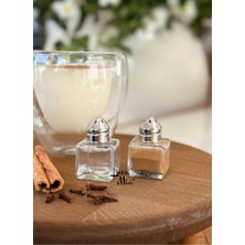 Handanca Cube Cam 6'lı Mini Küp Tek Kişilik 20 ml Tuzluk / Karabiberlik  / Baharatlık