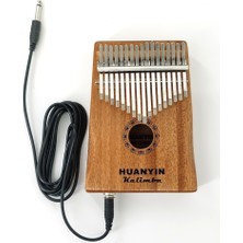 Huanyin 17 Tuşlu Elektro Kalimba HK17E Maun Ağacı Gövde 13x3.3x18 cm Taşınabilir Müzik Aleti