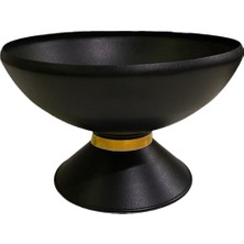 Handanca Dekoratif Vazo Siyah Gold Detay Metal