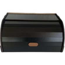 Handanca Ekmek Kutusu, Siyah Renk Ahşap Ekmeklik, Kapaklı Ahşap Ekmek Saklama Dolabı, Bread Box