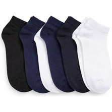 Tina Atelier 6 Çift Kız-Erkek Düz Spor Çocuk Patik Çorabı Unisex (2beyaz-2siyah-2lacivert Seti)