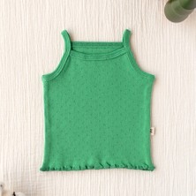 Mimu Baby %100 Pamuk Pointel Askılı Overlok Atlet - Yeşil