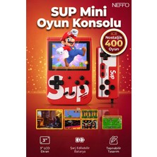 Neffo 400 Nostalji Oyunlu Mini Atari Karışık Renk Çift Kol Mini El Atarisi