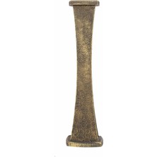 Handanca 60 cm Dekoratif Ahşap Ince Belli Vazo Italyan Boya Gold Eskitme