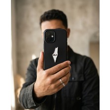 Zaytoon Metal Sticker Telefon Arka Süsü Filistin Haritası Hat Sanatı Beyaz 3D
