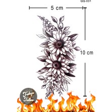 Trakya Tattoo 1-2 Hafta Kalıcı Minimal Papatya Çiçek Geçici Dövme