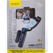 Alpotekno Dunspın Ds-M3 Aı Gimbal Stabilizer Tripod – 3 Eksen Telefon Sabitleyici, Yapay Zeka Yüz Takip, Bluetooth Kumanda, 360° Vlog Video Çekim