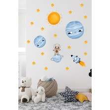 Esa Kids Küçük Astronotlar Için Galaksi Macerası Başlıyor! Uzay Temalı Renkli Duvar Sticker Seti
