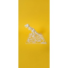 Tilekey Seramik 3D Baskı T-Rex Iskelet Biblo - Kendin Birleştir Puzzle Dinozor Figürü - Beyaz Mat Dekoratif Biblo