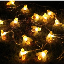 Sge Teknoloji Sge Bal Arısı Güneş Enerjili 7 Metre 50 LED Arı Bahçe Aydınlatması Dekoratif Süs