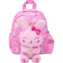 Smiggle Tavşan Figürlü Çıkarılabilir Peluş Oyuncaklı Kreş Boy Sırt Çantası