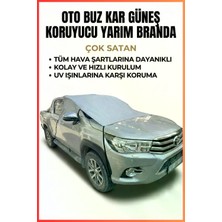 Figiza Universal Oto Buz Kar Güneş Koruyucu Yarım Branda Kar Buz Önleyici Araba Ön Yan Cam Örtü Kılıf