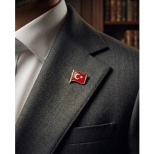 Zaytoon Yaka Rozeti Türkiye Bayrağı Altın Metal Broş Unisex