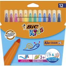 Bic Kids Ultra Yıkanabilir 12 Renk XL Keçeli Kalem Seti Kolay Tutulan Çocuklar İçin