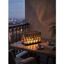 Glow Designing Ahşap Tabanlı Mumluk - Beş Mumlu Sonsuzluk Aynalı Mumluk - Hediye Mum Gönderilmektedir.