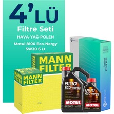 MANN Mercedes C180 Kompresör 1.8 Benzin Filtre Bakım Seti Motul Motor Yağlı (2008-2014) 4 Lü