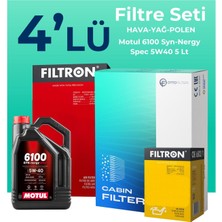 Filtron Renault Kadjar 1.2 Benzin TCe Filtre Bakım Seti Motul Motor Yağlı (2015-2018) 4 Lü