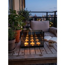 Glow Designing Ahşap Tabanlı Mumluk - Üç Mumlu Sonsuzluk Aynalı Mumluk - Hediye Mum Gönderilmektedir.