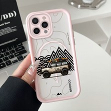 HONTINGA iPhone 15 Pro Uyumlu Şeffaf Magsafe Wireless Köşe Düşüme Önleyici Basitlik Anti Düşme Kamera Korumali Araba Deseni Silikon Telefon Kılıfı K7-0061