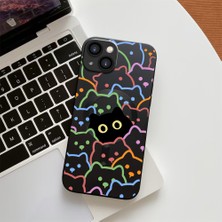 HONTINGA iPhone 15 Plus ile Uyumlu Kılıfı Şeffaf Magsafe Wireless Düşüme Önleyici Basitlik Anti Düşme Kamera Korumali Sevimli Kedi Desen Silikon Telefon Kılıfı Kadın ve Erkek Için Uygundur K7-1050