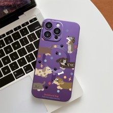 HONTINGA iPhone 15 Pro Max ile Uyumlu Kılıfı Şeffaf Magsafe Wireless Düşüme Önleyici Basitlik Anti Düşme Kamera Korumali Sevimli Köpek Desen Silikon Telefon Kılıfı Kadın ve Erkek Için Uygundur K7-1052