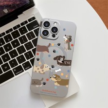HONTINGA iPhone 15 Pro Max ile Uyumlu Kılıfı Şeffaf Magsafe Wireless Düşüme Önleyici Basitlik Anti Düşme Kamera Korumali Sevimli Köpek Desen Silikon Telefon Kılıfı Kadın ve Erkek Için Uygundur K7-1052