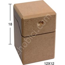 Handanca Ahşap Kapaklı Kutu (Mdf) Obje KU329 Büyük