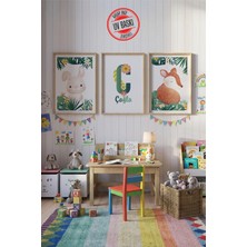 Giftcrea Uv Baskılı Çocuk Odası 3'lü Ahşap Mdf Tablo Seti - V6