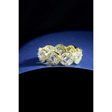 İnnuendo Jewelry 925 Ayar Gümüş Sıralı Taşlı Halka Kadın Yüzük