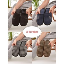 Moda Devrin 3'lü Paket M Kışlık Terlik Ev Terliği Çeyiz Bohça Seti Misafir Terliği