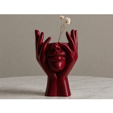 Print Zone Modern Soyut Insan Yüzü Heykel Vazo - Iskandinav (Nordic) Tarzı Masaüstü Dekoratif Biblo
