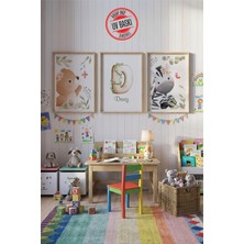 Giftcrea Uv Baskılı Çocuk Odası 3'lü Ahşap Mdf Tablo Seti - V7