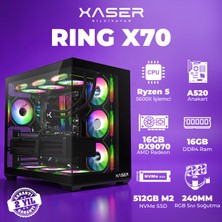 Xaser Ring X70 Ryzen 5 5600X 16GB Ram 512GB M.2 Nvme SSD 16GB RX9070 Masaüstü Oyuncu Bilgisayarı