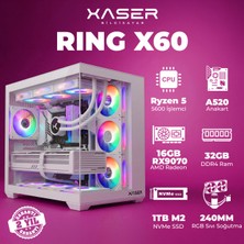 Xaser Ring X60 Ryzen 5 5600 32GB Ram 1tb M.2 Nvme SSD 8gb 16GB RX9070 Masaüstü Oyuncu Bilgisayarı