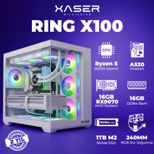 Xaser Ring X100 Ryzen 5 5600X 16GB Ram 1tb M.2 Nvme SSD 8gb 16GB RX9070 Masaüstü Oyuncu Bilgisayarı