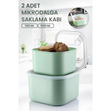 Origa 2'li Sızdırmaz Kapaklı Mikrodalga ve Difrizde Kullanılabilen Saklama Kabı - 1100 ml - 1500 ml
