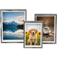 Efemark Premium Serisi Ahşap Resim Çerçevesi 3' Lü Set (10 * 15-13 * 18-15 * 20 Cm)