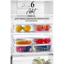 Origa 6 Adet 3,5 Litre Buzdolabı Içi Düzenleyici Dikdörtgen Erzak Saklama Kabı Seti - Organizeri 3500ML