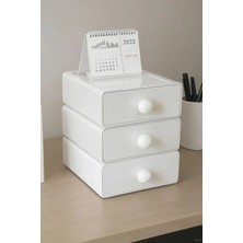 Handanca Mery 6'lı Beyaz Çekmece Masa Üstü Organizer - Takı ve Kozmetik Kutusu Ofis