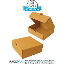 Handanca 12X12X5CM Karton Kutu (25 Adet) E-Ticaret; Kargo; Hediye; Takı ve Aksesuar Kutusu