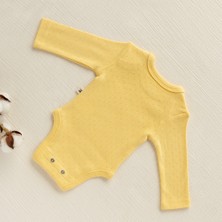 Mimu Baby %100 Pamuk Interlok Zarf Yaka Uzun Kollu Zıbın- Sarı