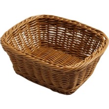Handanca Dikdörtgen Ekmek Sepeti 23×19×8 cm Kahverengi