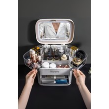 Handanca S40 Beyaz LED Işıklı Aynalı Makyaj ve Takı Organizeri