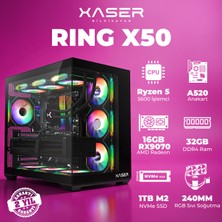 Xaser Ring X50  Ryzen 5 5600 32GB Ram 1tb M.2 Nvme SSD 8gb 16GB RX9070 Masaüstü Oyuncu Bilgisayarı