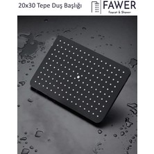 FAWER Faucet & Shower Siyah Robot Tepe Duş Başlığı