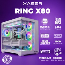 Xaser Ring X80 Ryzen 5 5600X 16GB Ram 512GB M.2 Nvme SSD 16GB RX9070 Masaüstü Oyuncu Bilgisayarı
