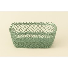 Handanca Kancaev Ince Hasır Sepet Küçük 14X12X7CM Abaka El Örgü Koyu Yeşil Mutfak/banyo Çok Amaçlı 1 Adet