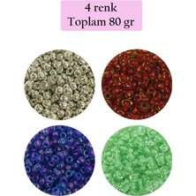 Die Grup Dökme Cam Kum Boncuk (8/0) 3 mm - 4 Renk - Toplam 80 Gram - BNC417