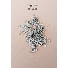 Die Grup Oya Abiye Bileklik Kolye Pleksi Metalik Plastik Pul Gümüş Renk 8 Gram 35 Adet - BNC501