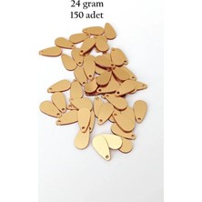 Die Grup Oya Abiye Bileklik Kolye Pleksi Metalik Plastik Pul Altın Renk 24 Gram 150 Adet - BNC544